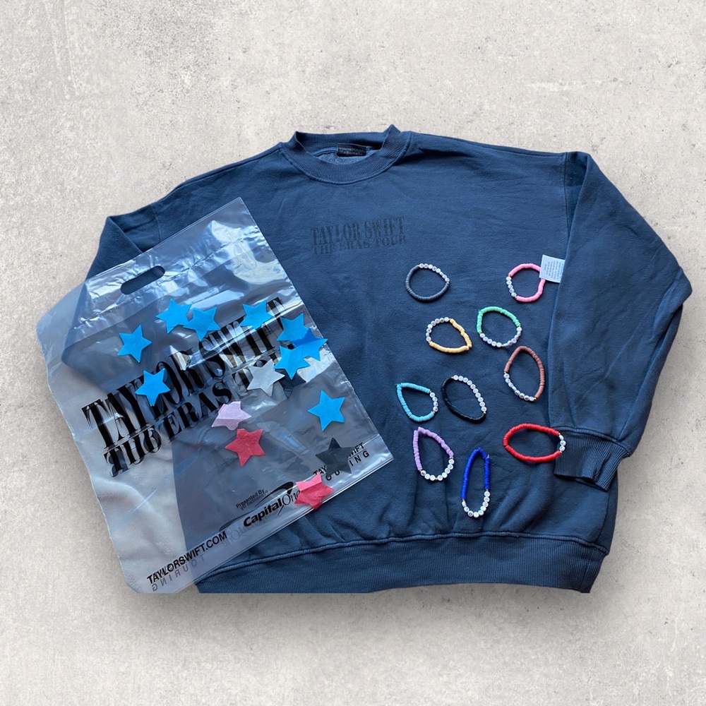 Taylor swift blue crewneck eras tour merch
